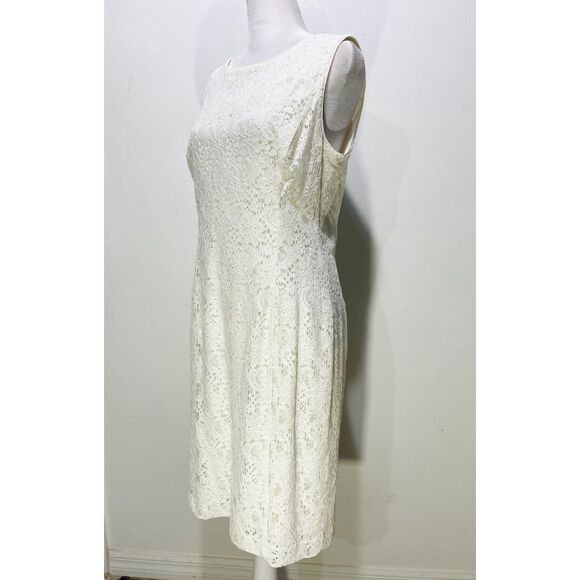 Lauren ralph lauren laced dress off white fest country cottage bridal women 10 - Picture 4 of 7